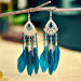 Beaded & Feather Dangling Earrings | Multiple Colors