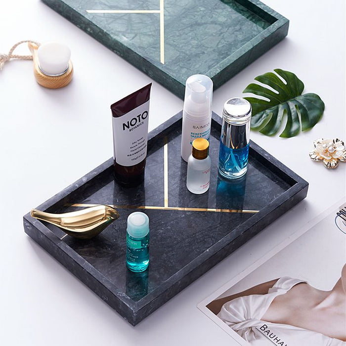 Gold Lined Marble Tray | Multiple Colors