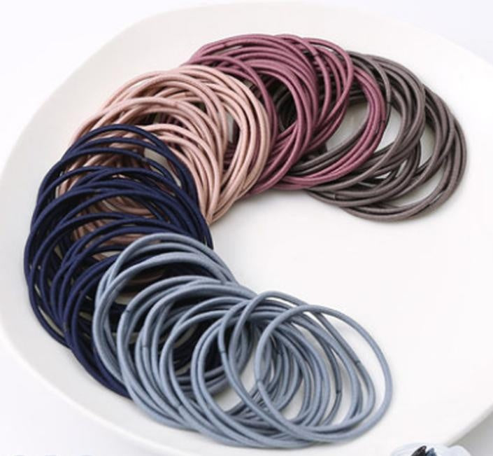 Hair Tie/Ponytail Set (50 pcs) | Multiple Colors