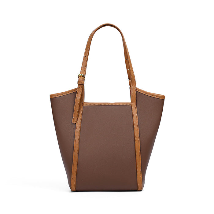 Two-tone Faux Leather Tote Bag | Multiple Colors