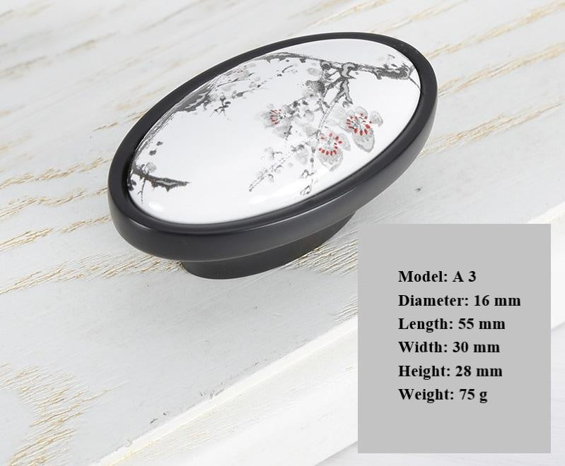 Floral Print Ceramic Cabinet Handle | Multiple Styles/Sizes-sourcy-global.myshopify.com-