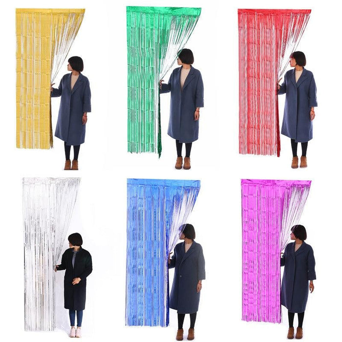 Foil Curtain Decoration (1X3m) | Multiple Colors/Sizes
