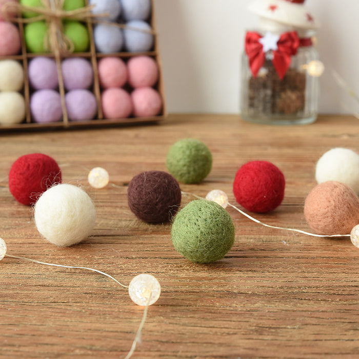 Wool Balls Christmas Tree Decoration (36 pcs) | Multiple Colors