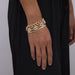 Set of 3 Gold Bracelets - Seashell, Thick Chain, and Snake Chain Styles