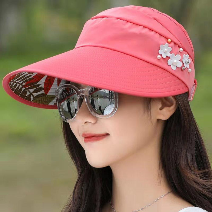 Sun Hat/Visor with Floral Beads | Multiple Colors