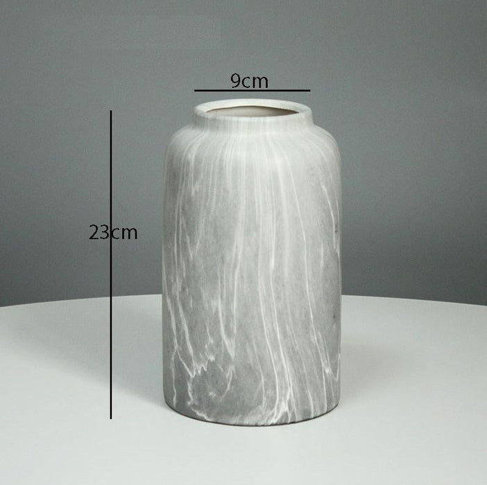 Grey Marble Ceramic Vase | Multiple Sizes-sourcy-global.myshopify.com-