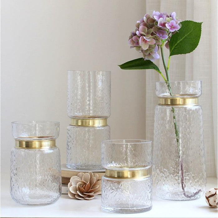 Clear Vase with Copper Ring | Multiple Styles