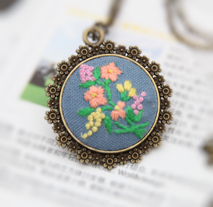 Handmade Embroidered Pendant Necklace | Multiple Styles-sourcy-global.myshopify.com-