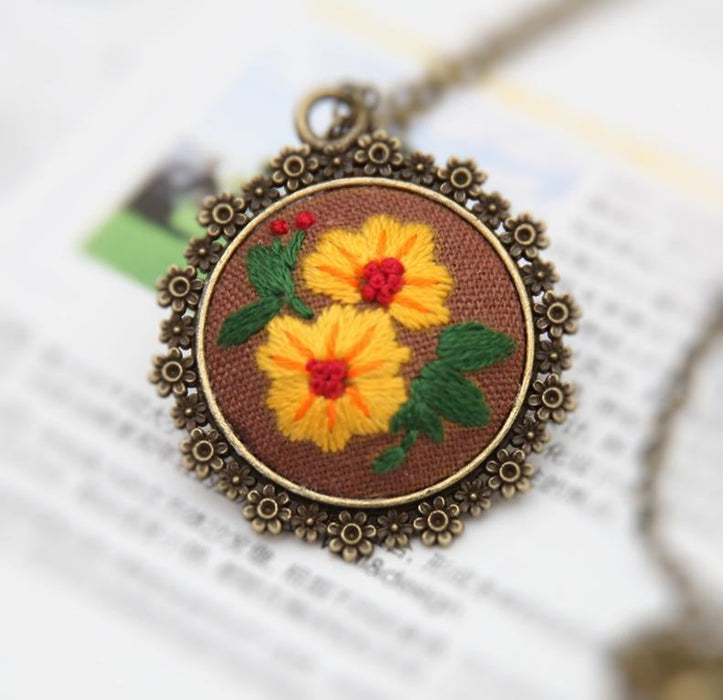 Handmade Embroidered Pendant Necklace | Multiple Styles
