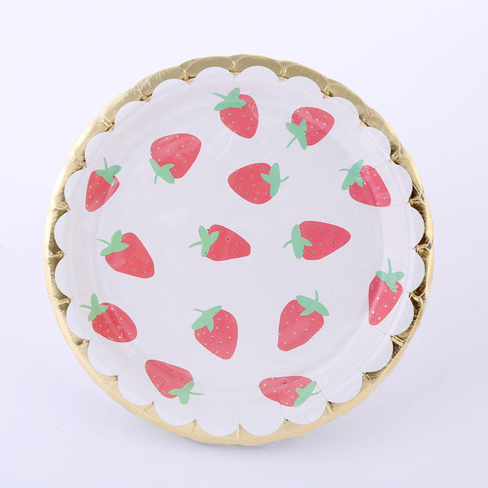 Strawberry Print Paper Tray (10 pcs) | 9 in.