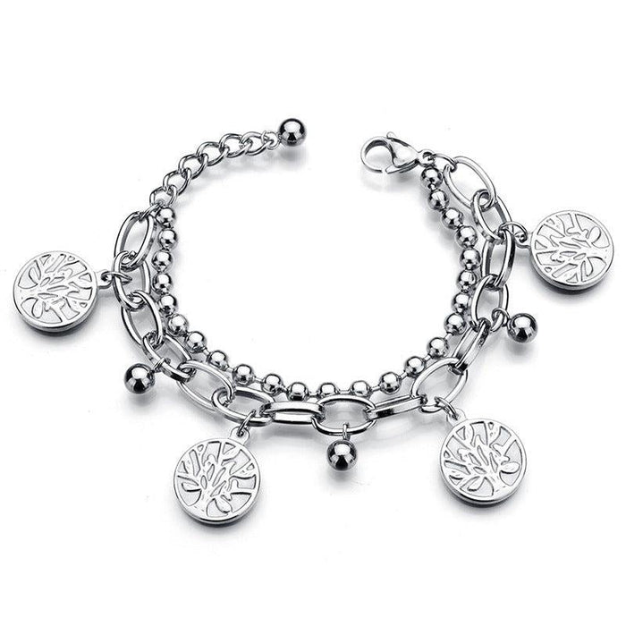 Stainless Steel Pendant Bracelet | Silver-sourcy-global.myshopify.com-