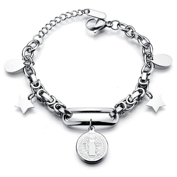 Stainless Steel Pendant Bracelet | Silver
