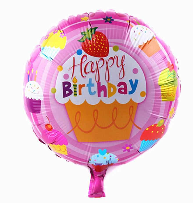 Birthday Greeting Foil Balloon | Strawberry Cake Design