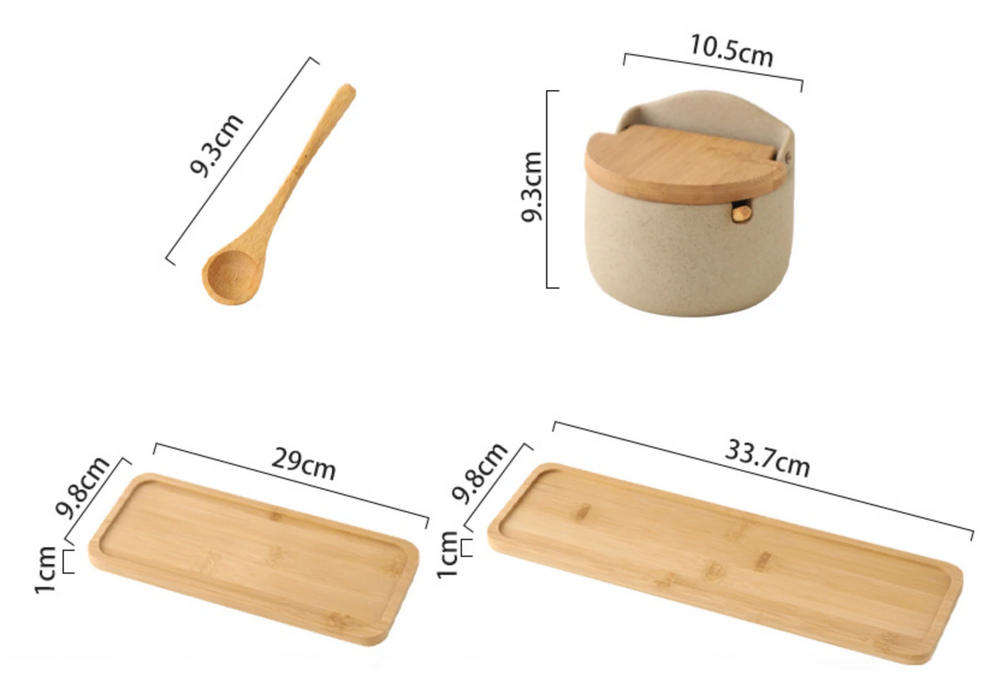 Ceramic and Bamboo Seasoning Jar | Multiple Styles