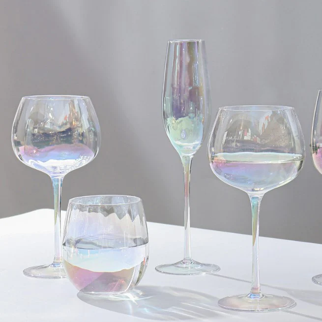 British Style Rainbow Color Wine Glass | Multiple Styles