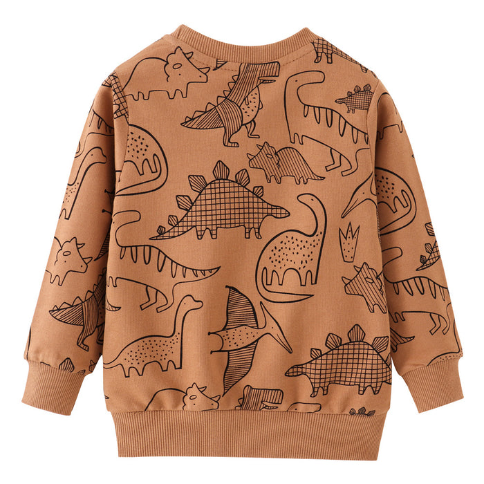 Cotton Dinosaur Print Kids Sweater (3-8 yo) | Multiple Sizes