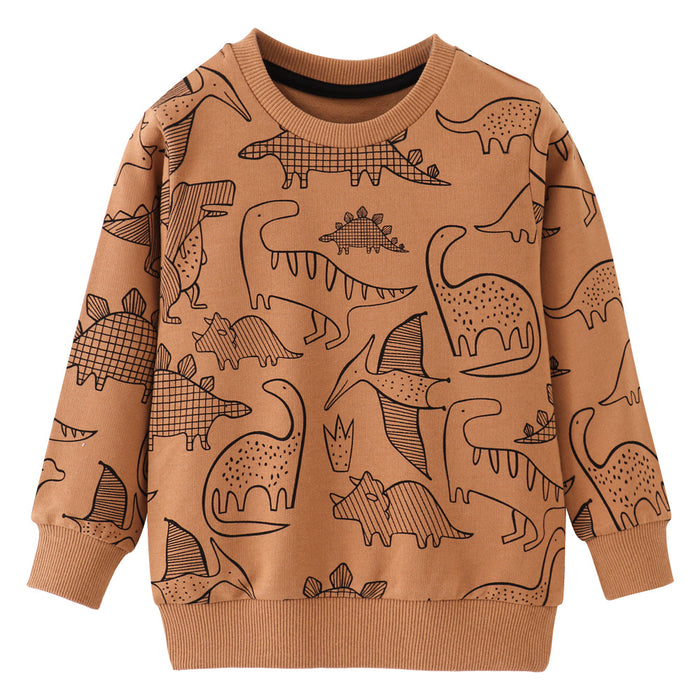 Cotton Dinosaur Print Kids Sweater (3-8 yo) | Multiple Sizes
