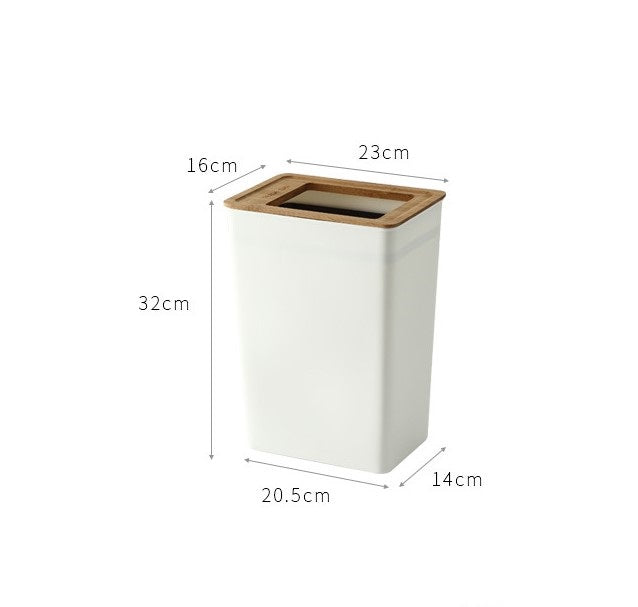 Bamboo Lid Trash Can | Multiple Sizes