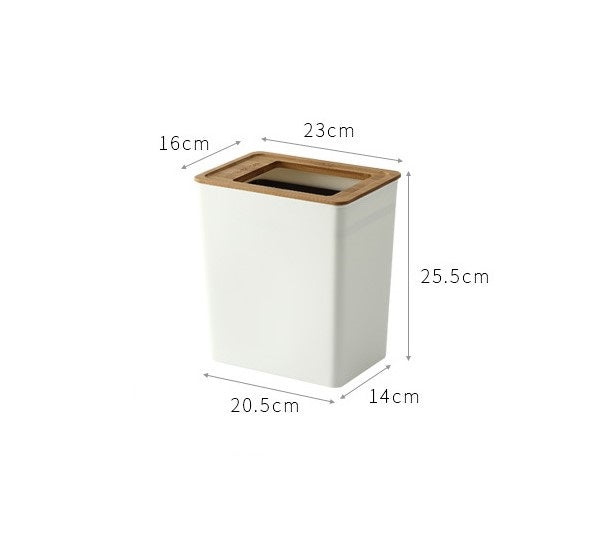 Bamboo Lid Trash Can | Multiple Sizes