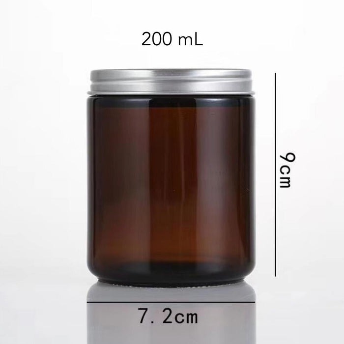 Amber Glass Candle Jar with Lid | Multiple Sizes