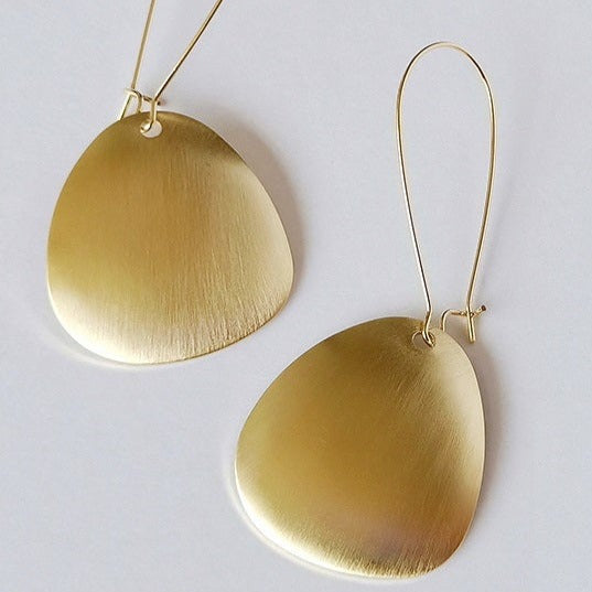 Brushed Metal Earrings | Gold