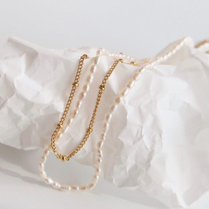 Gold Chain & Pearl Double Necklace-sourcy-global.myshopify.com-