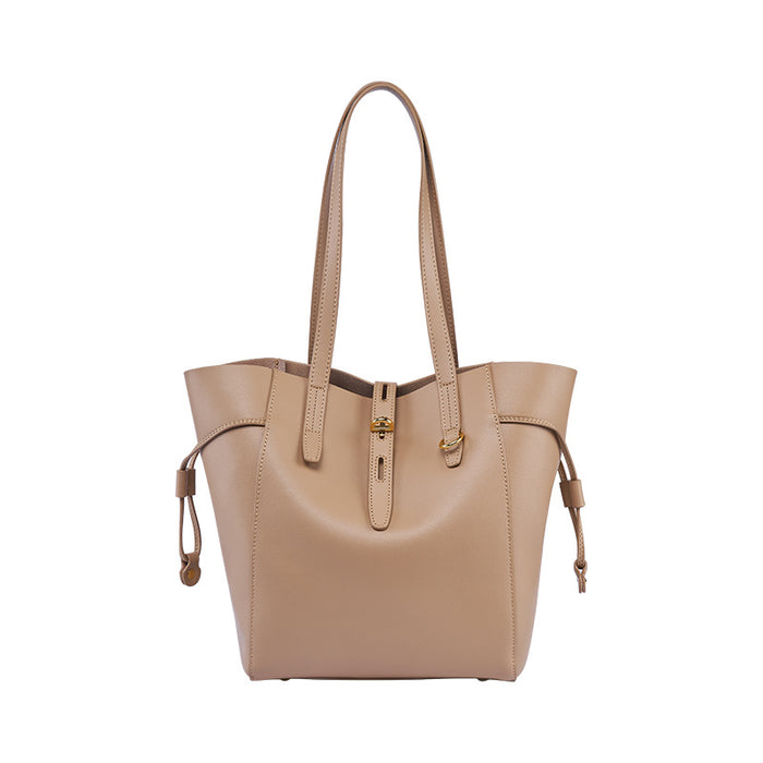 Large Faux Leather Tote Bag with Buckle | Multiple Colors