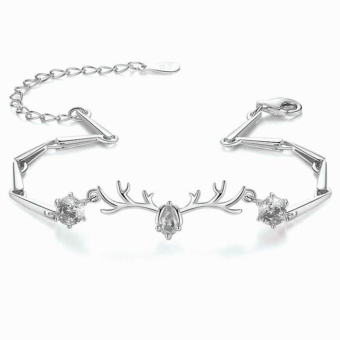 Antler Style Bracelet with Gems | Silver