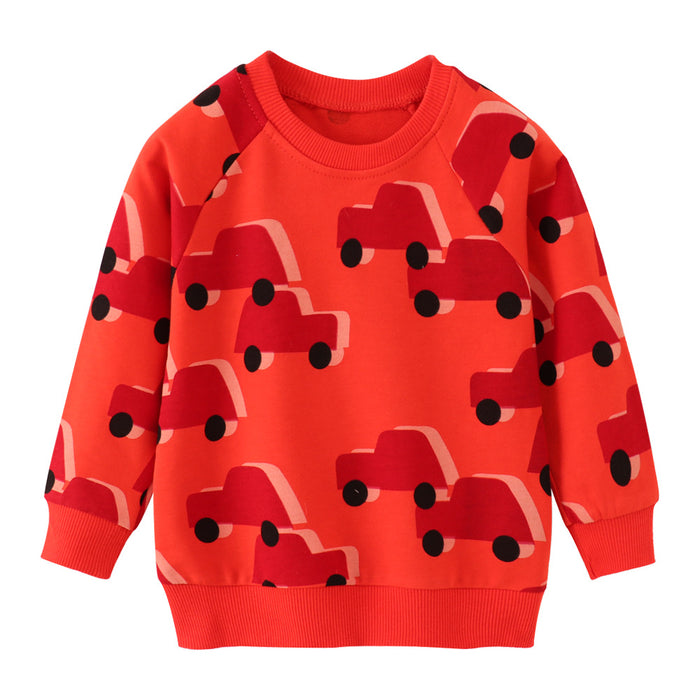 Cotton Car Print Kids Sweater (3-8 yo) | Multiple Sizes