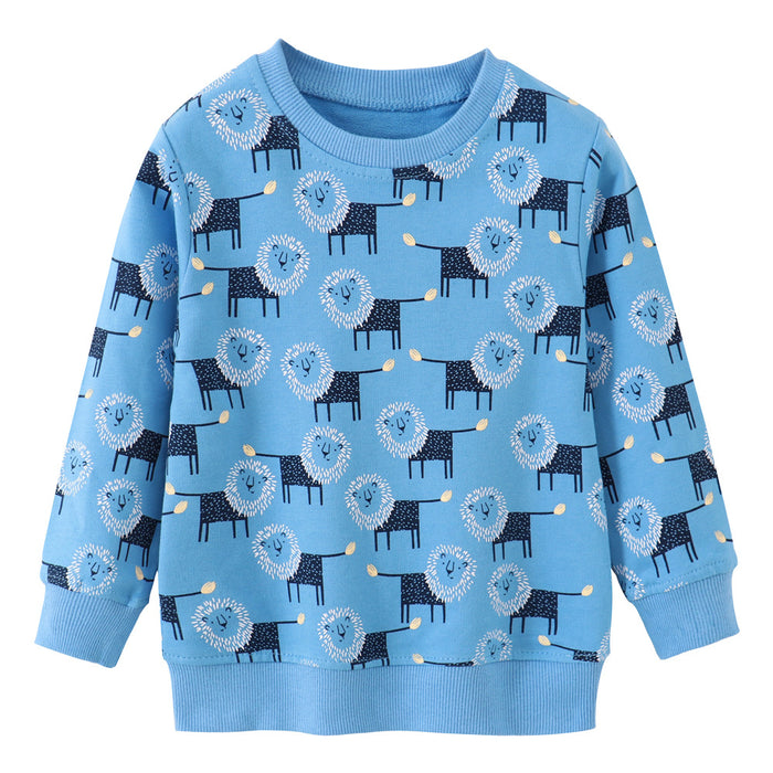 Cotton Lion Print Kids Sweater (3-8 yo) | Multiple Sizes