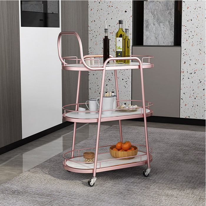 Contemporary Iron Bar Cart Gold | Multiple Colors