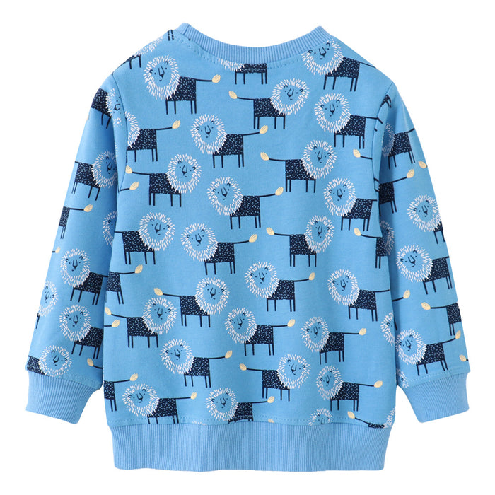 Cotton Lion Print Kids Sweater (3-8 yo) | Multiple Sizes