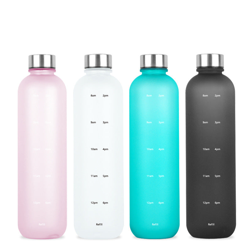 Water Bottle with Time Marker (1L & BPA Free) | Multiple Colors