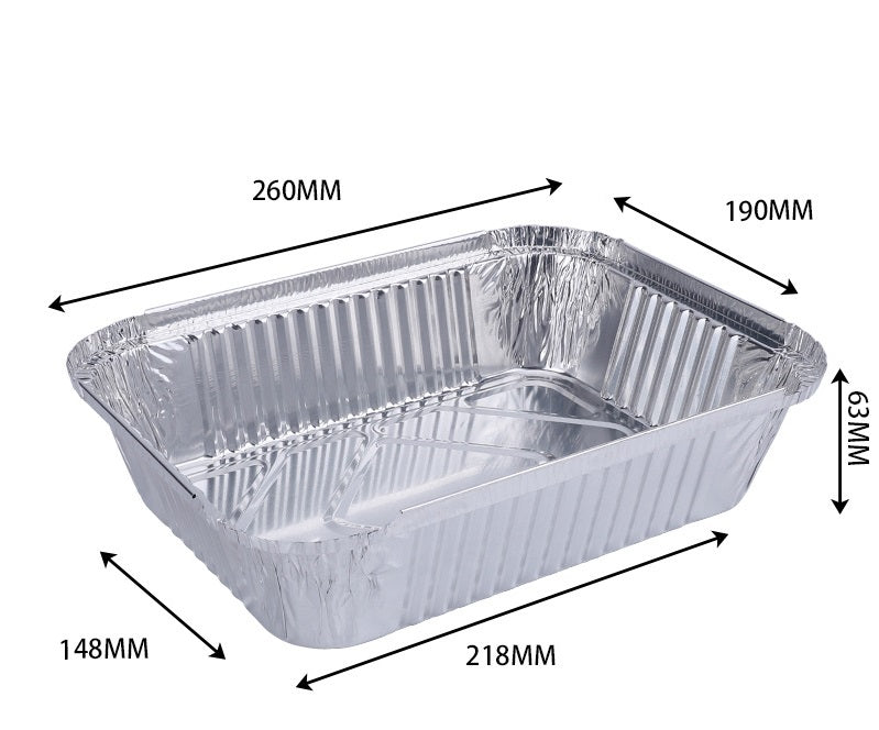 Aluminum Takeaway Box/Tray with Lid (10 pcs)
