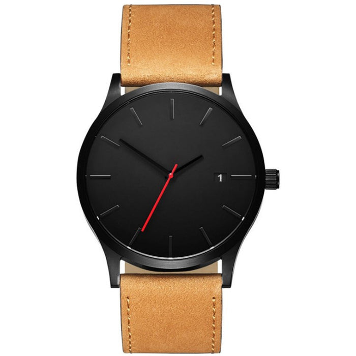 Black Leather Strap Analog Watch | Multiple Colors