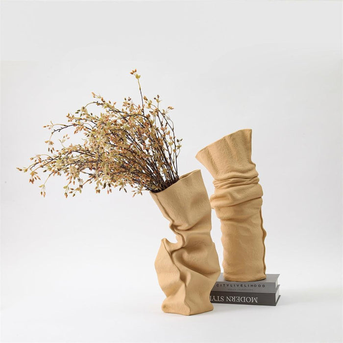 Crumpled Effect Ceramic Vases | Multiple Styles