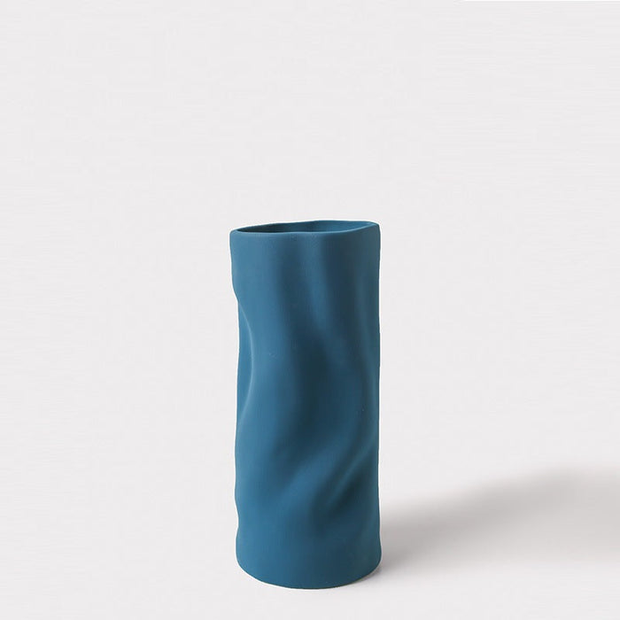 Dark Blue Long Ceramic Vase