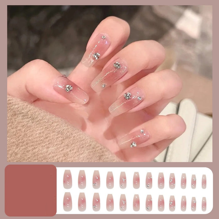 Ombre Jelly Pink Crystal Nails