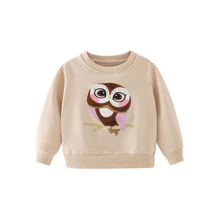 Cotton Owl Print Kids Sweater (3-8 yo) | Multiple Sizes
