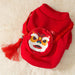 Red Festive Lion Dance Dog Sweater