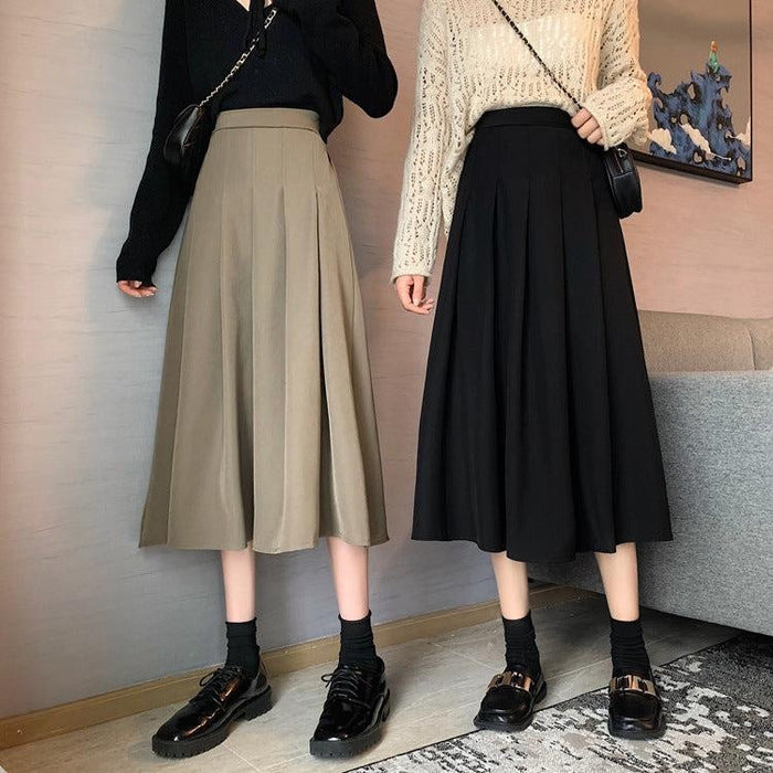 High Waisted Pleated Skirt  | Plus Size