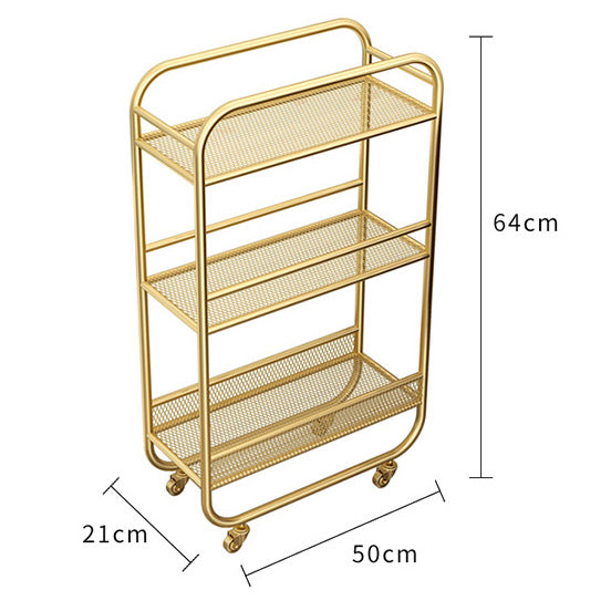 Modern 3-Tier Bathroom & Kitchen Storage Shelves Cart with Handle | Multiple Colors