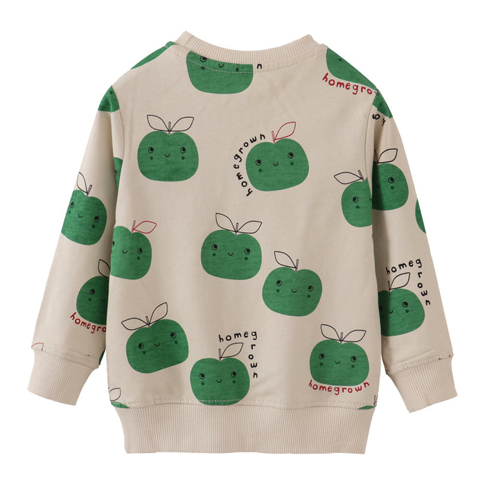 Cotton Green Apple Print Kids Sweater (3-8 yo) | Multiple Sizes