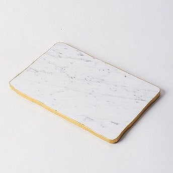 White & Blue Marbled Gold Rimmed Tray | Multiple Colors